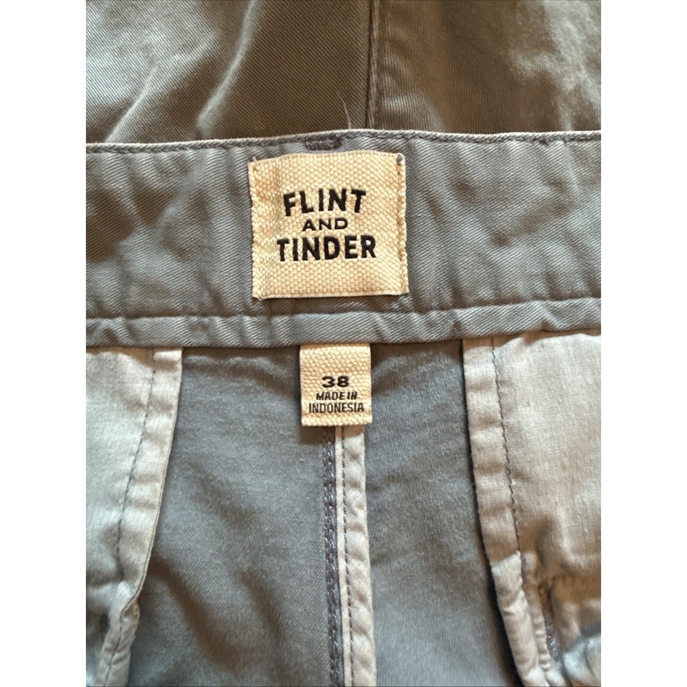 Flint And Tinder Men's Chino Shorts 38 (37) Gray Cotton Blend Flat Preppy - Picture 8 of 12